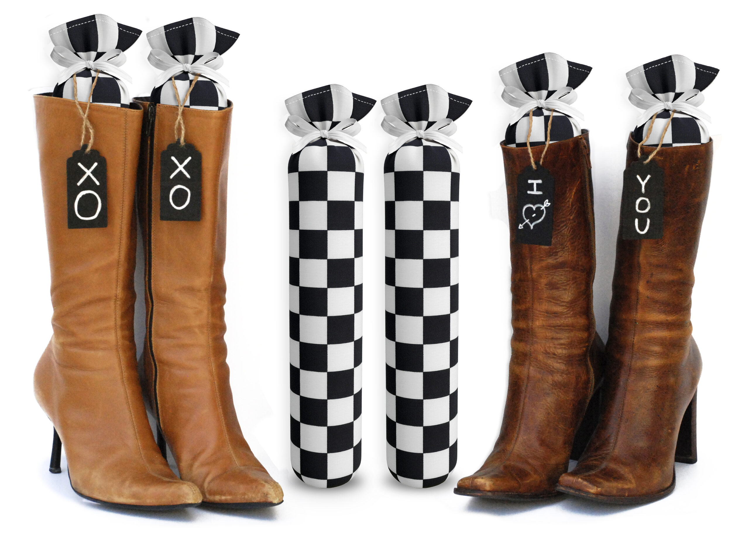 My Boot Trees, Boot Shaper Stands for Closet Organization. Many Patterns to  Choose from. 1 Pair. (Black and White Checkers) - My Boot Trees